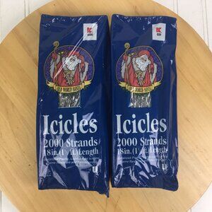 Lot of 2 Old World Santa 2000 Strand Silver Tinsel Icicles Made USA